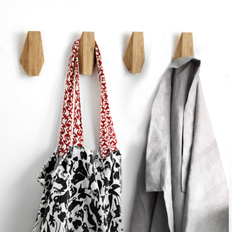 towels hat bag rustic rubber wood coat rack wall mounted dot hooks backpack wooden wall triangle hook hanger