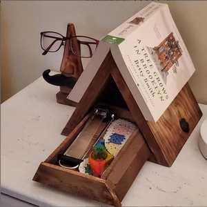 book nook reading valet wood triangle book page marker night stand holder rests books lover christmas birthday gifts