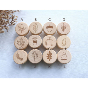 engraved maple leaf boho nursery wardrobe cupboard dresser furniture drawer door Flat wood cabinet pull knobs handle