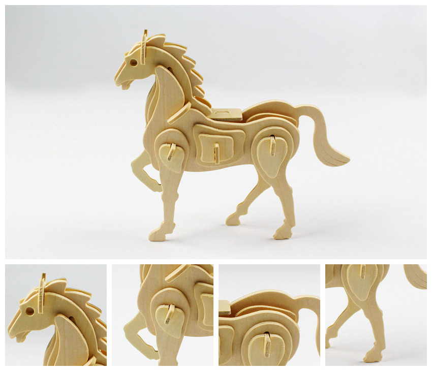 Manufacturers cheap 3D Chinese zodiac wood jigsaw animal wooden puzzles wholesale wooden puzzle