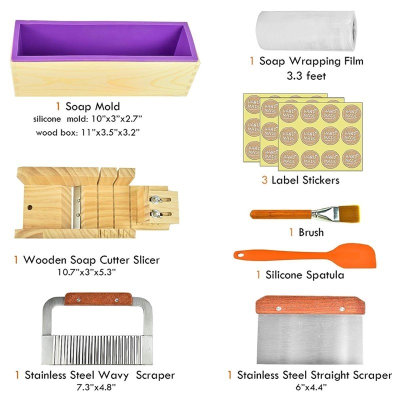 soap making kit silicone mold handmade adjustable wooden diy bar soap slicer cutter cutting making kit machine