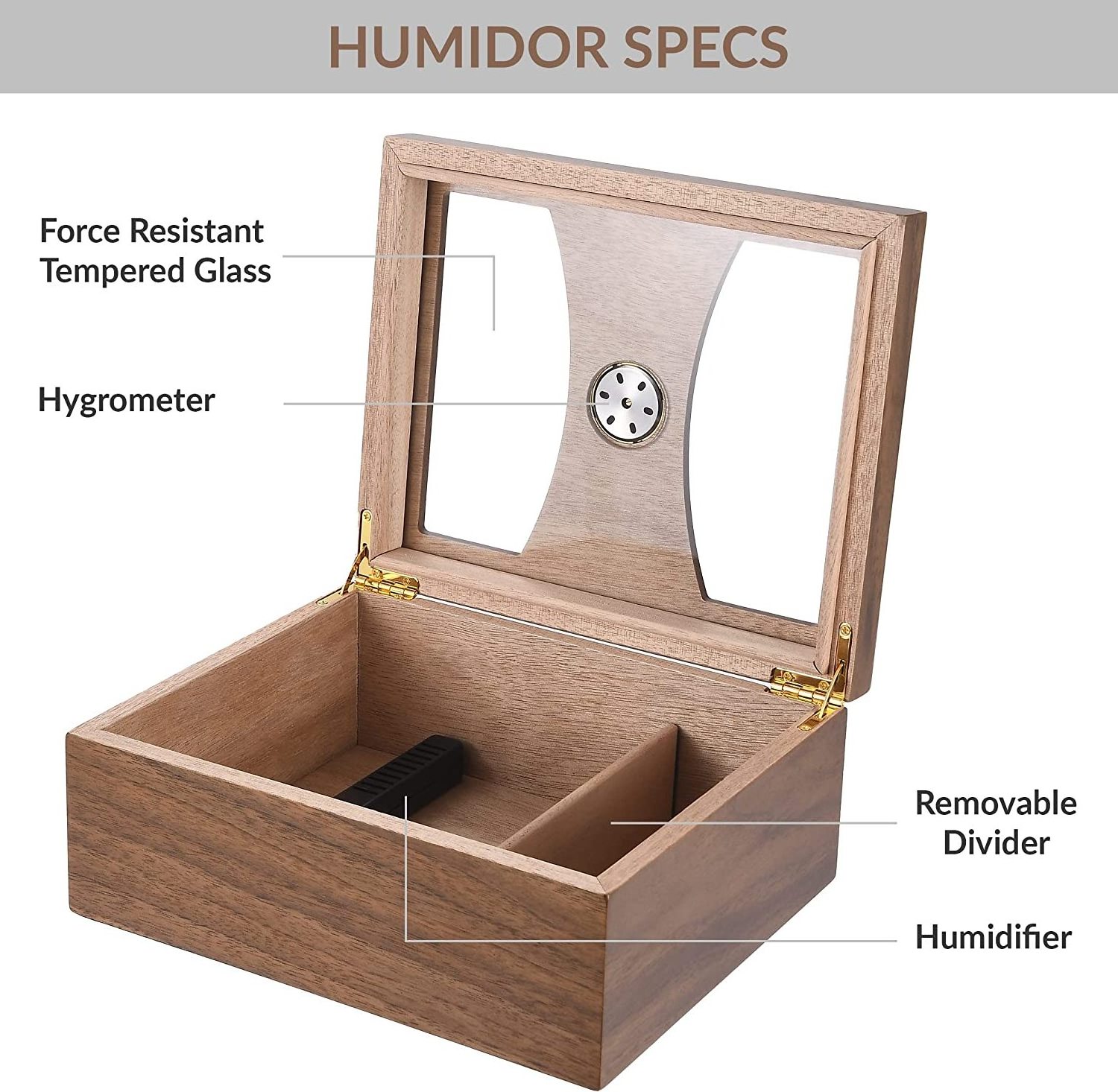 humidor desktop cigar packaging accessories humidor cigar travel case black walnut boxes with hygrometer humidifier