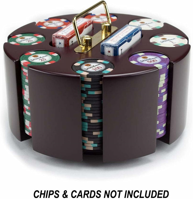 Casino Game Gambling Accessory 8 Denomination Clay Chip Storage Rotating Poker Chip Carousel for Blackjack Craps