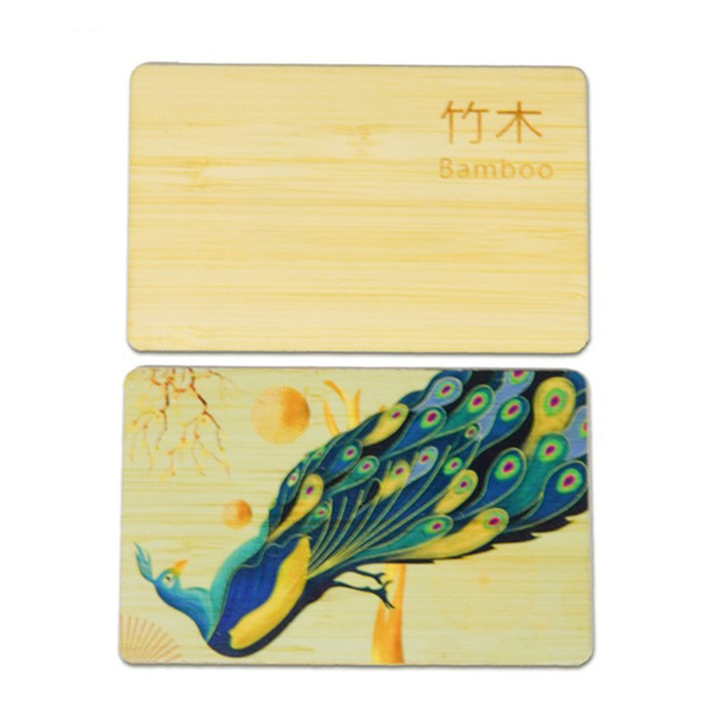 wooden sheets engraved bamboo wood custom business card carving business nfc rfid card