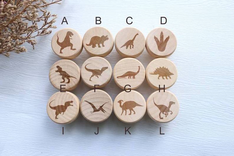 boho nursery engraved dinosaurs furniture wardrobe dresser flat wood cabinet drawer pulls knobs handles hardware