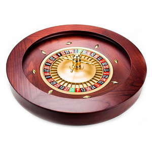 Handcrafted Mahogany Roulette with Double-Zero Layout Professional Wooden Roulette Wheel Set with 2 Ceramic Balls