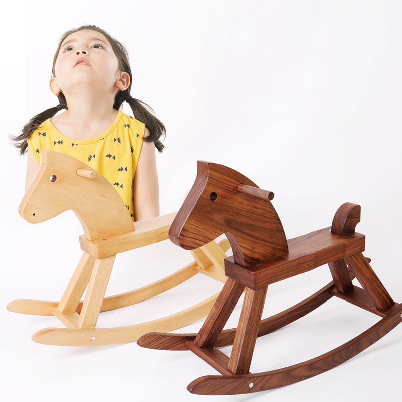 rocking horse christmas birthday gift kid toddler baby indoor outdoor wooden ride on rocking horse riding toys animals