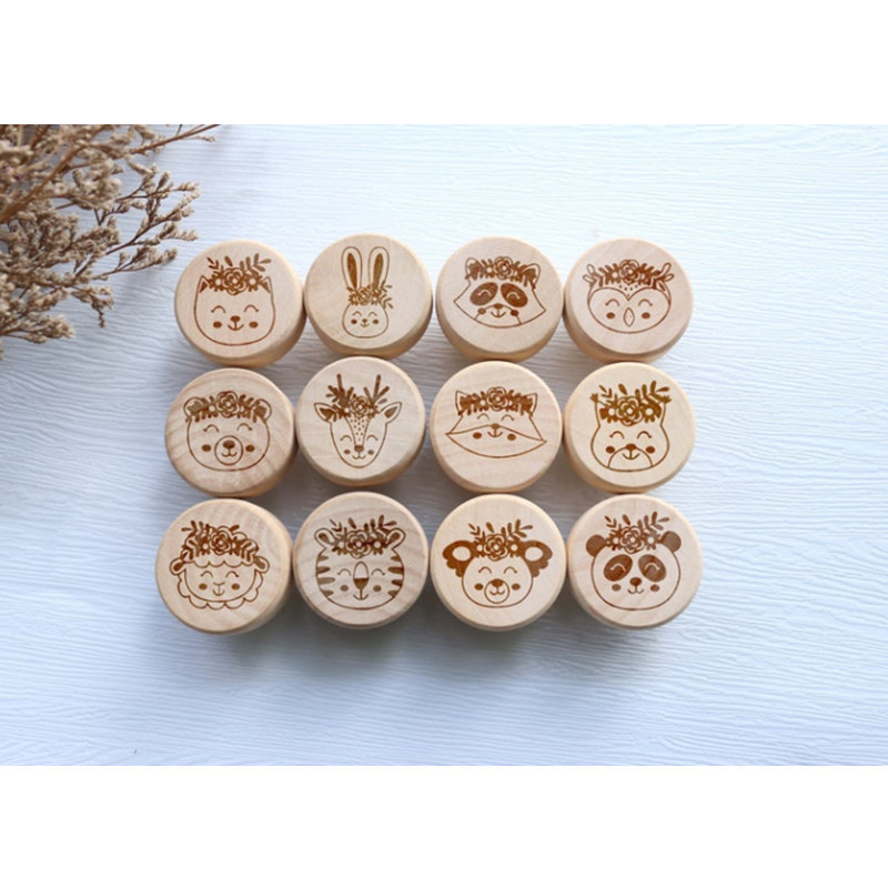 engraved woodland boho nursery animals dresser wardrobe cupboard furniture drawer door flat wood cabinet pull knobs handles