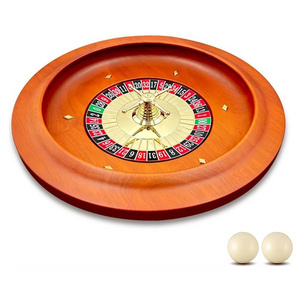 Professional Table Game Set 11 Inch Solid Wooden Casino Roulette Wheel Machine for Adults Party Drinking Game