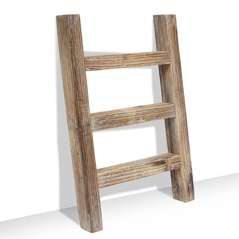 country bathroom decor mini small rustic farmhouse wooden tea towel ladder stand holder rack display hanger