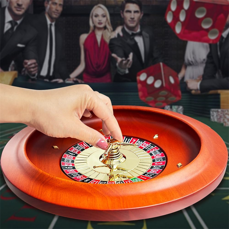 Professional Table Game Set 11 Inch Solid Wooden Casino Roulette Wheel Machine for Adults Party Drinking Game