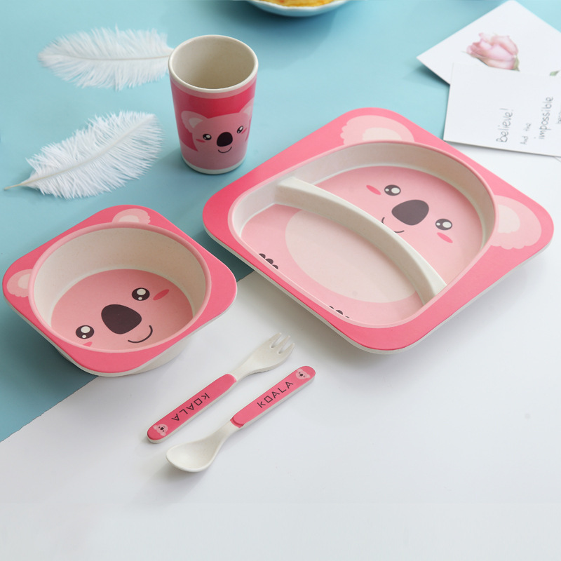 2023 Eco Friendly Bamboo Suction Baby  Feeding Set Rice Small Bowl And Spoon Set For Food  Supplement