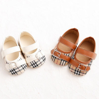 Sweet 0-1 Year Old Girl Baby Fashion Plaid Shoes Spring and Autumn Soft Bottom Baby Princess Toddler Shoes