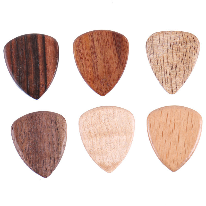 Factory Guitar Shape Case Set Size 26*32 mm Custom Logo Wood Guitar Picks Guitar Picks Gift