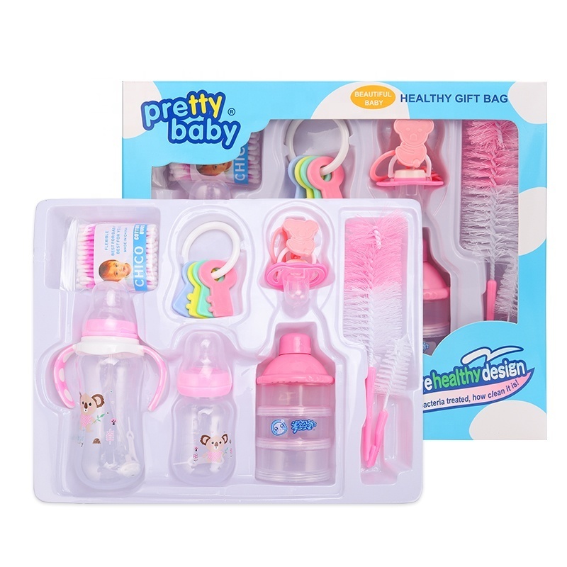 280ML And 150ML Standard Caliber PP Baby Feeding Bottle 8 Pieces Gift Set Pacifier