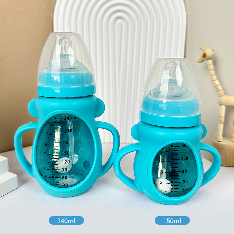 2024 New Design Baby Feeding Bottle Wide Neck Glass Bottle for Newborn Baby Feeding Supplies