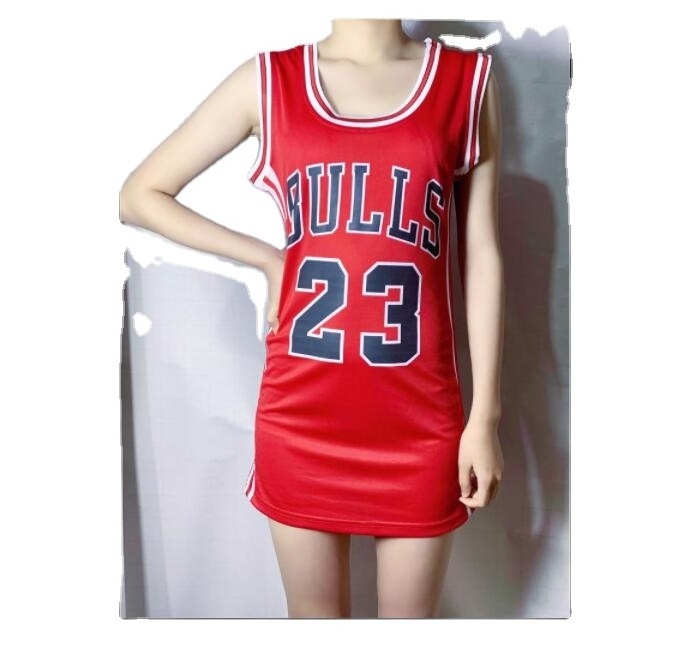 High Quality American Basketball Sport Jersey Dress bull 23 Stitched Jersey Dress For Women