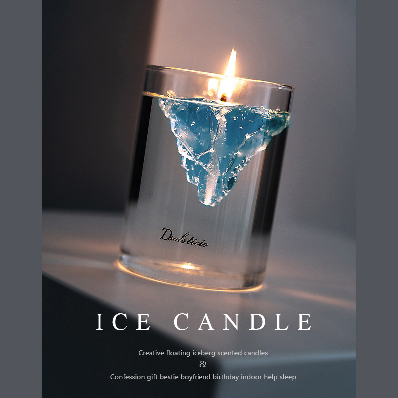 Jelly Candle Creative Floating Iceberg  Home Birthday Gift Box Handmade  Candles Essential Oil Scented candle