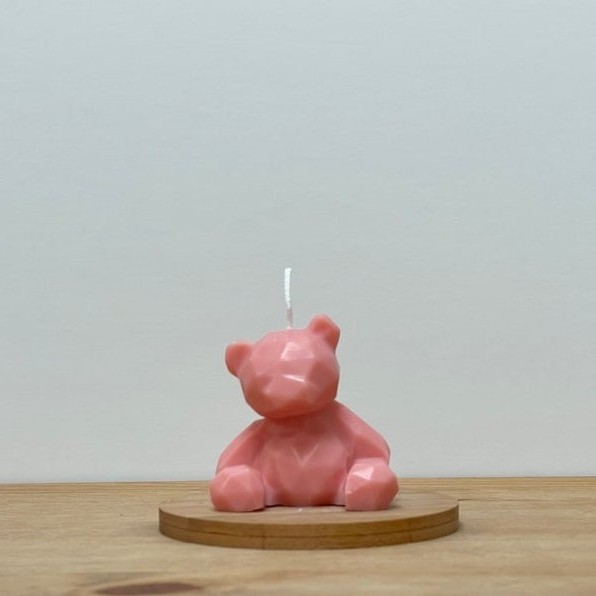 Handmade art soy wax scented candles teddy bear candle