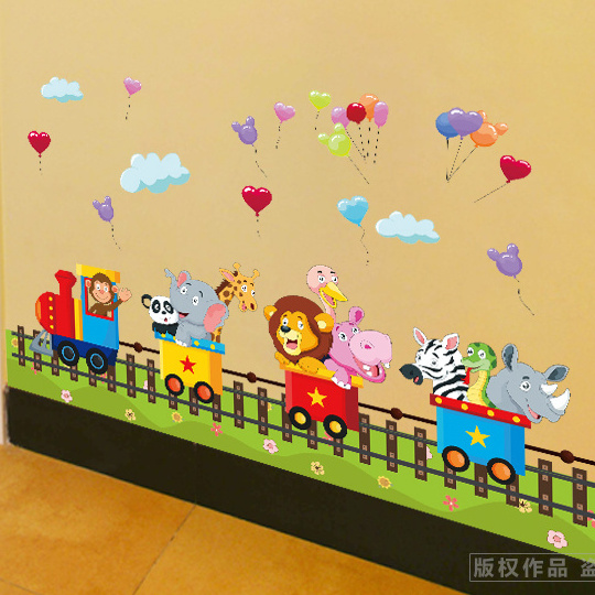 YIYAO Animal Train Balloons Wall Decals Art Decor Wall Stickers