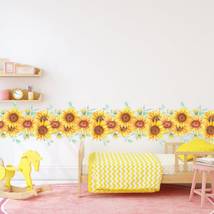 Yiyao Sunflower Decal Sticker for Living Room Bedroom Self adhesive Removable Wall Decal