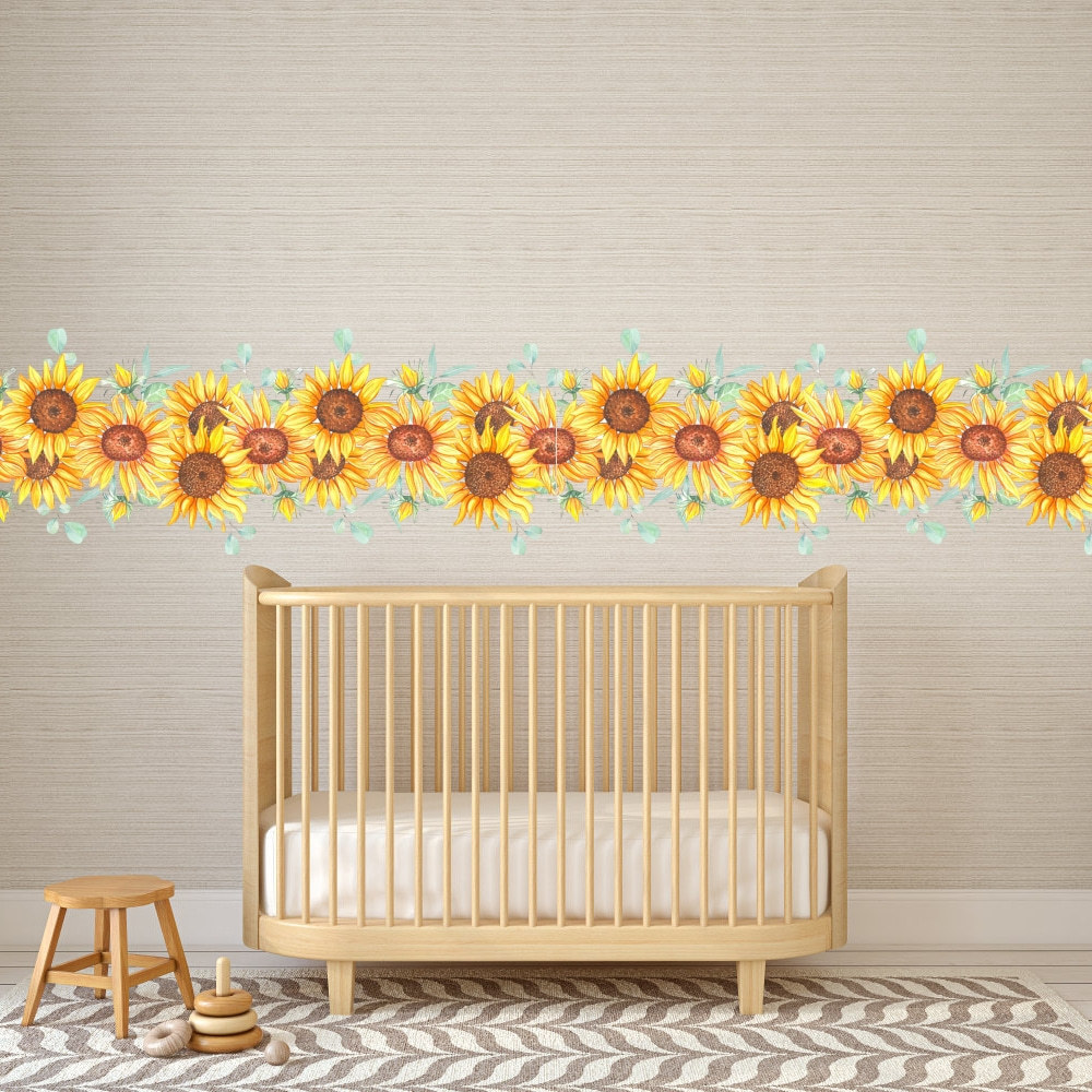 Yiyao Sunflower Decal Sticker for Living Room Bedroom Self adhesive Removable Wall Decal