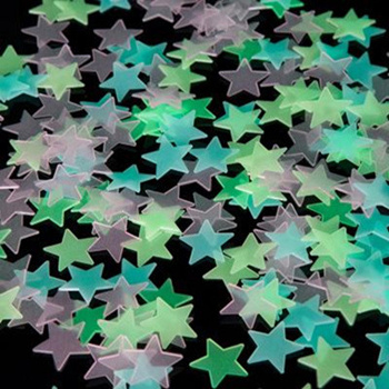 YIYAO 100pcs/Bag Cheap fluorescent star night 3D Shining glow sticker party decoration