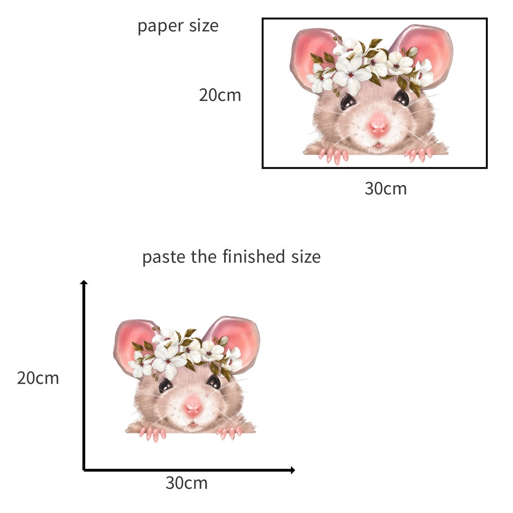 Yiyao Cute Mouse Switch Button Decorative Decal