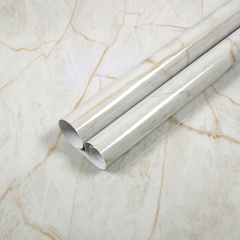 10m Waterproof marble kitchen transparent self adhesive oil proof sticker refrigerator furniture renovation Wall Sticker