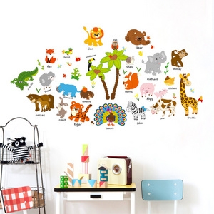 YIYAO Jungle Animal Wall Decal Pack of Colorful Stickers for Baby Nursery Playroom