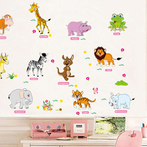 YIYAO ABC Stickers Alphabet Animal Wall Decals for Classroom