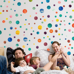 YIYAO Polka Dot Wall Decals Multicolor Peel and Stick Wall Stickers