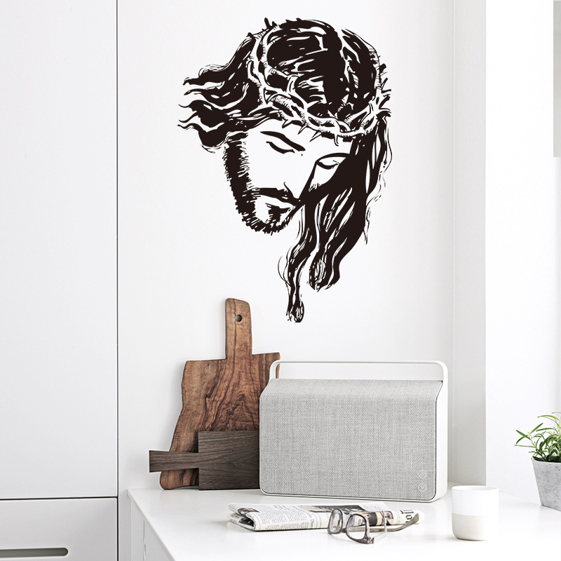 YIYAO Customized Jesus Christ Face Vinyl Decal Sticker Prayer Pray Christian God Jesus Christ Religion Vinyl Sticker