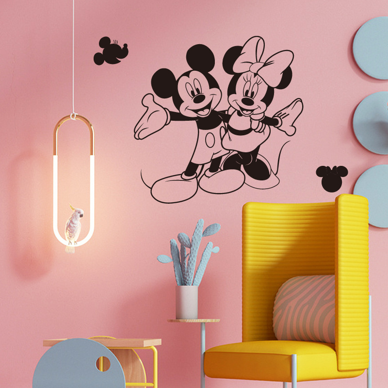 YIYAO Princess Mickey Mouse Kids Wall Decals Wall Stickers Peel and Stick Removable Wall