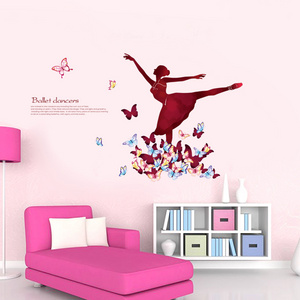 YIYAO Angel Wings Fairy Princess Wall Decals Window Film Butterfly Dancing Girls Wall Decor