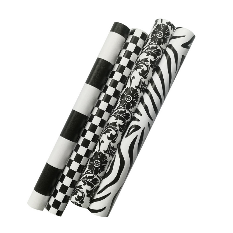 YIYAO Peel and Stick Wallpaper Decorative Contact Paper Black White Checkered Self Adhesive Shelf Liner Paper Roll