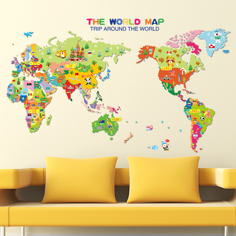 Promotional Gifts nursery Use printing Wall Map sticker