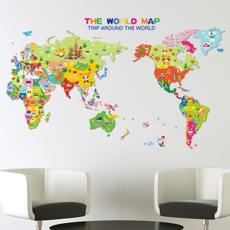 Promotional Gifts nursery Use printing Wall Map sticker