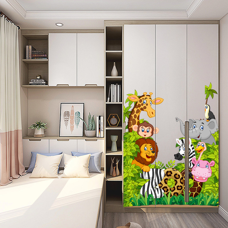 Yiyao Cartoon Animal Zoo self-adhesive removable wall sticker for kids room