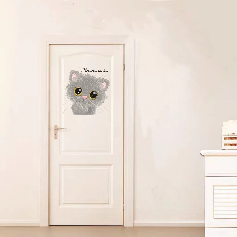 Yiyao Cute kitten cat self-adhesive removable cartoon wall sticker for bedroom