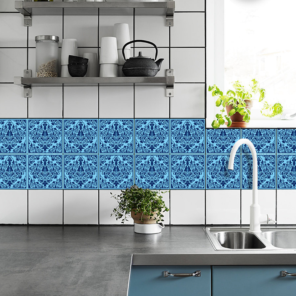 Tile Stickers Traditional Bathroom & Kitchen Tile Decals Easy to Apply Just Peel & Stick Home