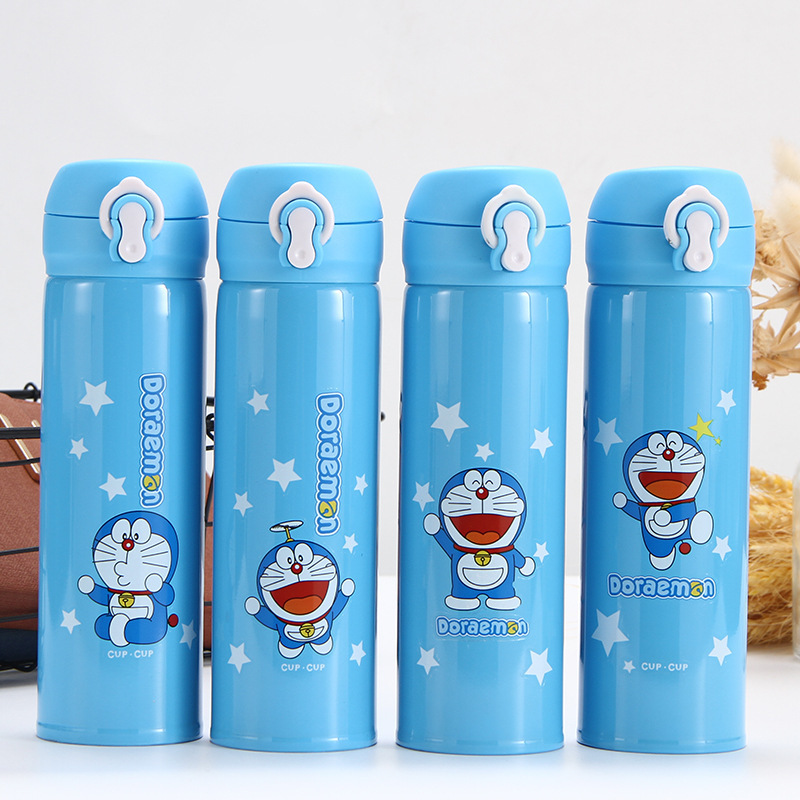 Children Kawaii Cartoon Insulated Thermos Gourde Leak Proof 500ml Vacuum 304 Stainless Steel Pink Blank Kitty Hot Water Bottle