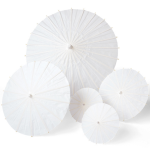 Wholesale Chinese Cheap White Wedding Paper Parasol Umbrella With Logo