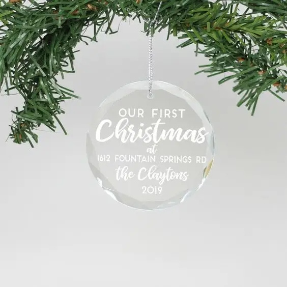 Blank Crystal Christmas Ornament Round Glass Ornament K9 Crystal Blank Hanging Crystal Glass Ornaments