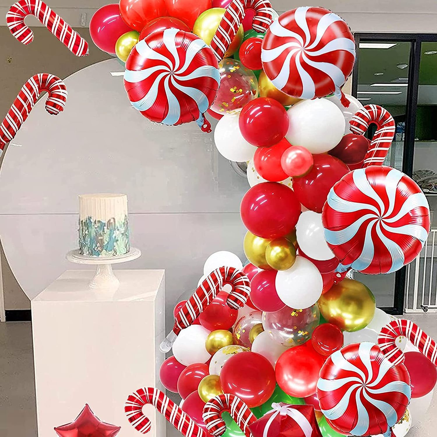 Christmas Balloons Party Decorations Red White Confetti Balloons Latex Balloons For Christmas New Year Holiday Birthday