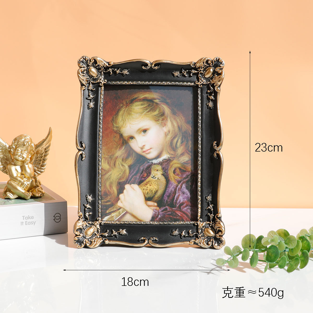 Decorative Table top Picture Frame Antique Gold French Wall Frame Carved Resin Photo Frame art for home decor