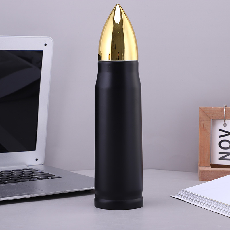 17 Oz 500ml Bullet Shaped Tumbler Blank Gold Bottle Vacuum Insulated Thermos Flask For Sublimation