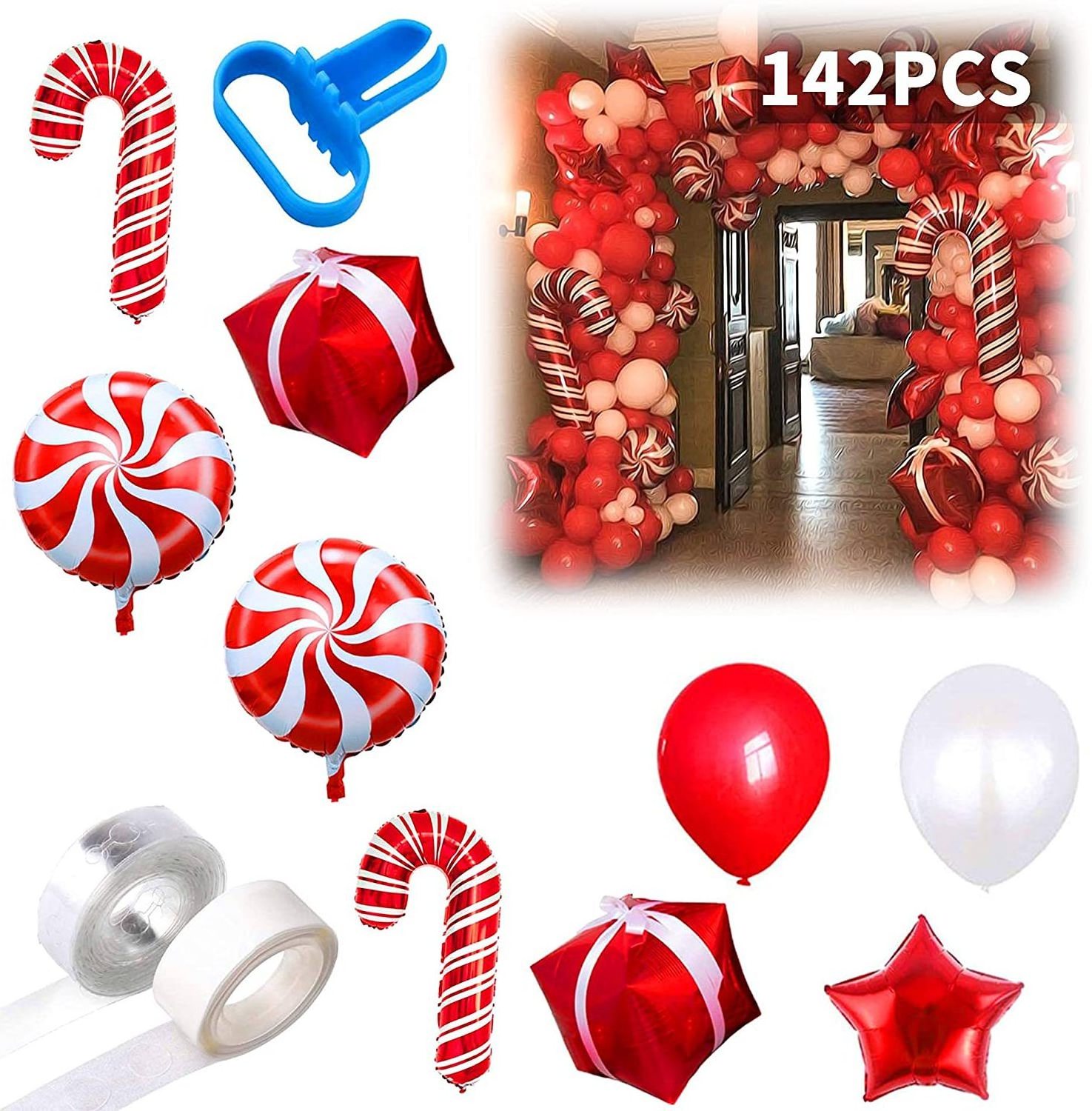 Christmas Balloons Party Decorations Red White Confetti Balloons Latex Balloons For Christmas New Year Holiday Birthday