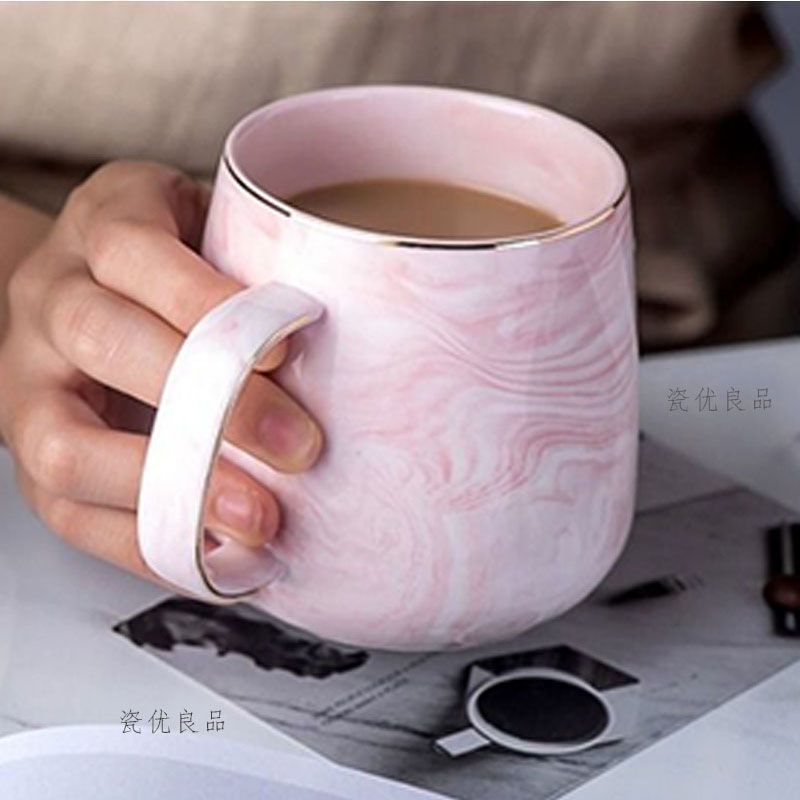 Oem Tazas Marble Mr Mrs Mug Coffee Tea Cup Set Luxury Ceramic Coffee Mug With  Lid Gift Box 12oz Pink Nordic Cup