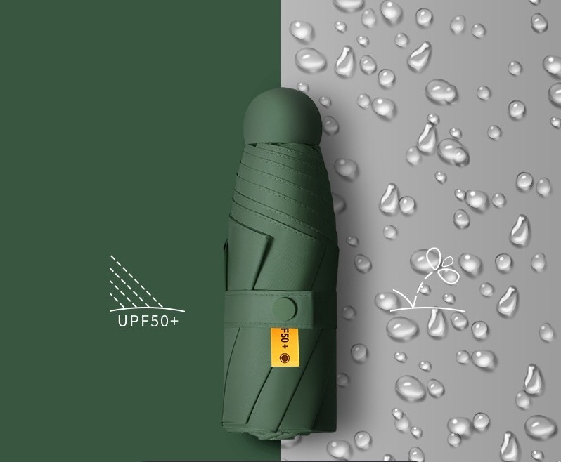 New Design Pill Umbrella Mini Capsule Sun Rain Pocket Five Folding Travel Cute Business Gifts Hard Box Uv Protection Umbrella